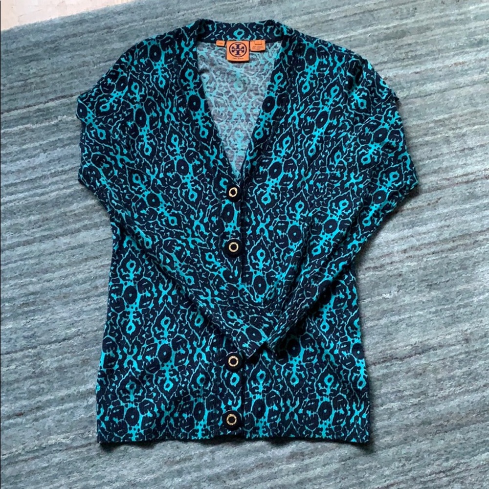 Tory Burch Laine Merino Wool Button Cardigan S